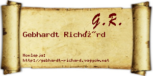 Gebhardt Richárd névjegykártya